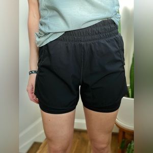 Black running shorts